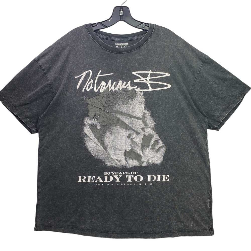The Notorious BIG Shirt Mens Large AOP Spell Out Grunge Hip‎ Hop Streetwear